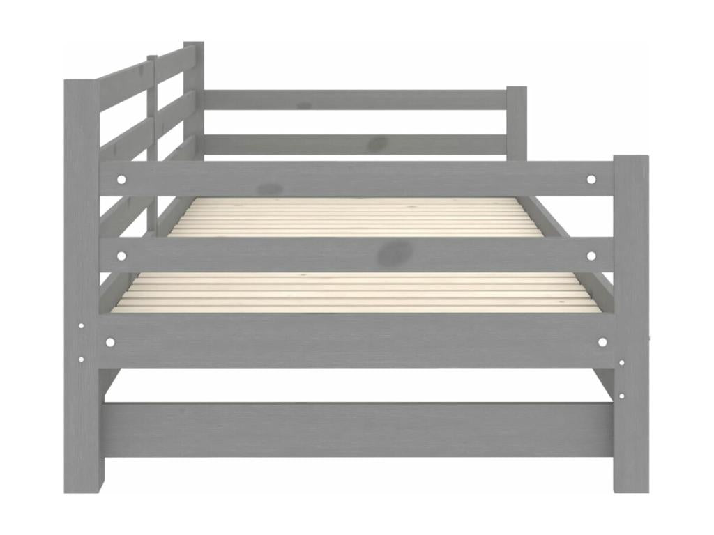 Sliding bed, grey, solid pine wood, 2 x 90x200 cm, COYE85230