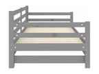 Sliding bed, grey, solid pine wood, 2 x 90x200 cm, COYE85230