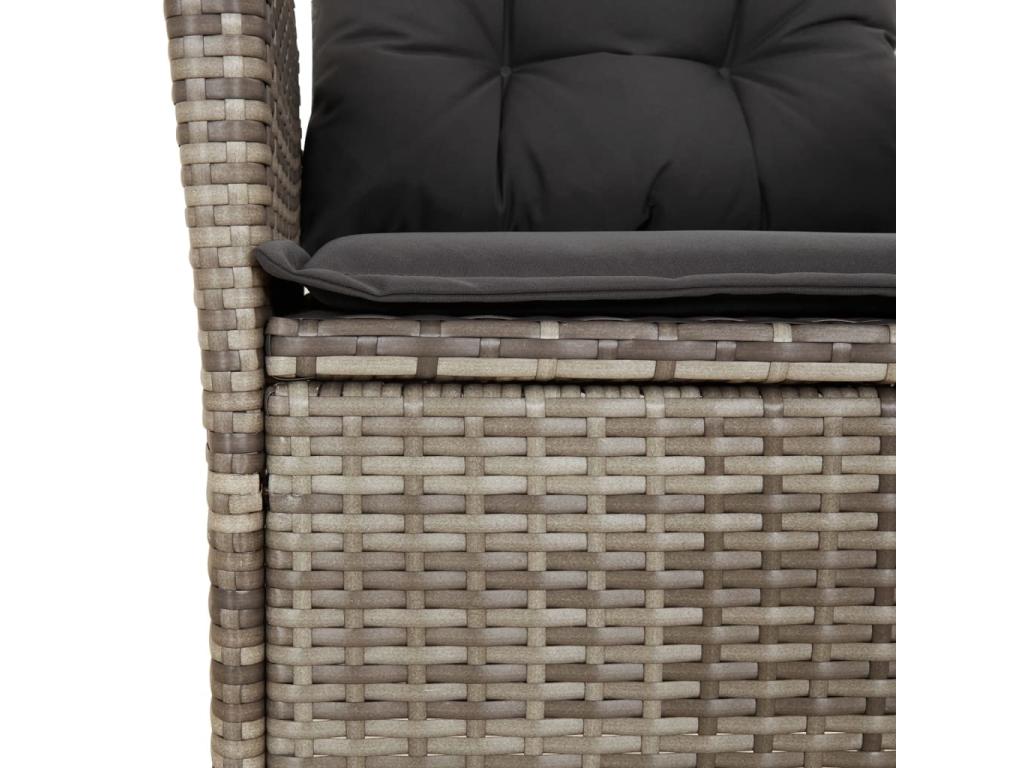 9-piece garden dining set with grey resin wicker cushions UOPN21977