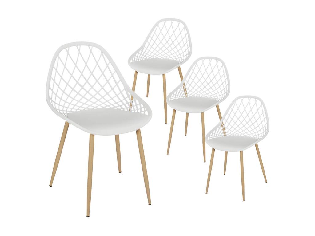 Lumenao - Set of 4 White Chairs with Rounded Shell WJMS69595