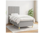Ventoriq bed base and mattress, light grey, 90x190 cm, fabric ZFOB30474