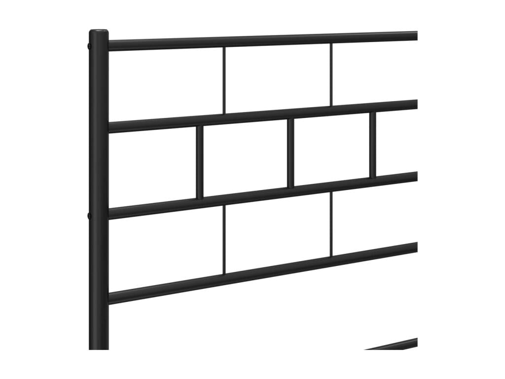 Metal bed frame without mattress with black headboard 90x190 cm ZINV16456
