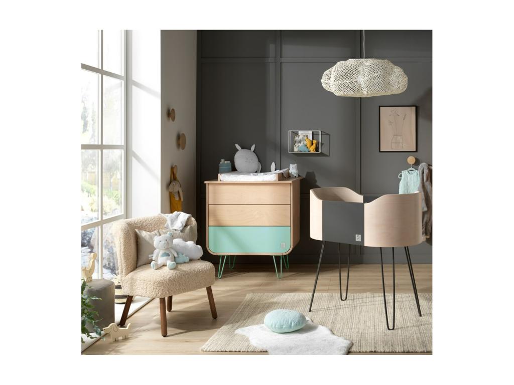 3-drawer chest with metal legs OWRB16223