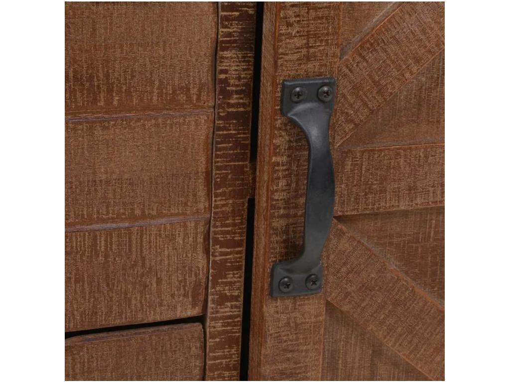 Lumenao BVCO10747 1-Door 3-Drawer Chest of Drawers in Dark Solid Pine