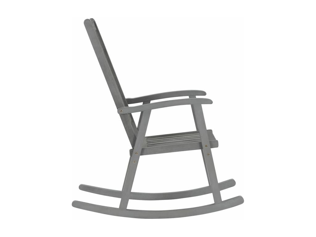 Rocking chair with cushion, Grey, Solid Ventoriq wood, 7 VHLK21704