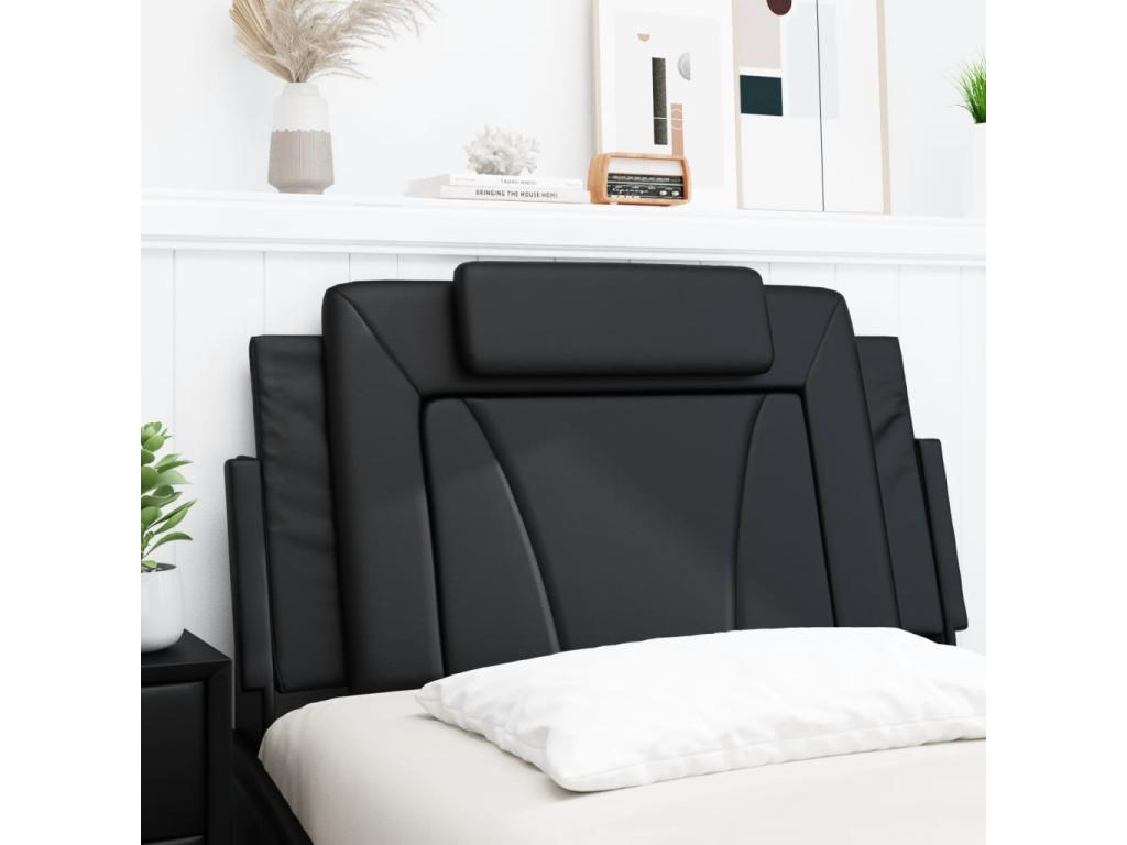 Black faux leather headboard cushion 100 cm ORPV07241