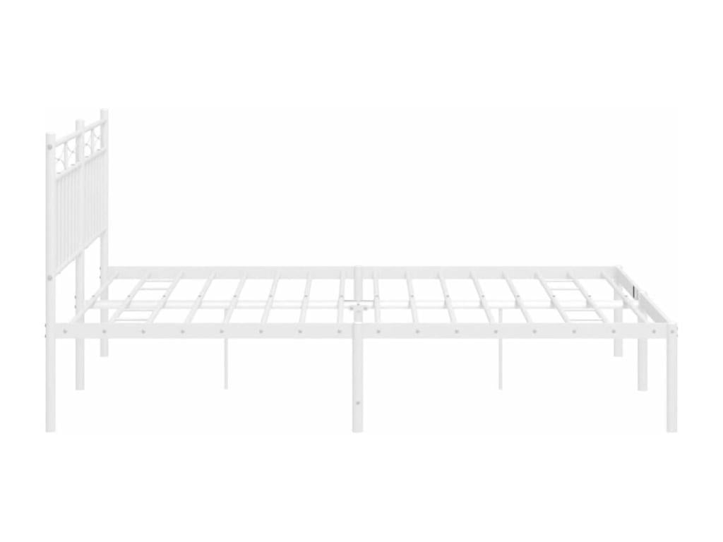 Metal bed frame with white headboard 160x200 cm MZTV28949