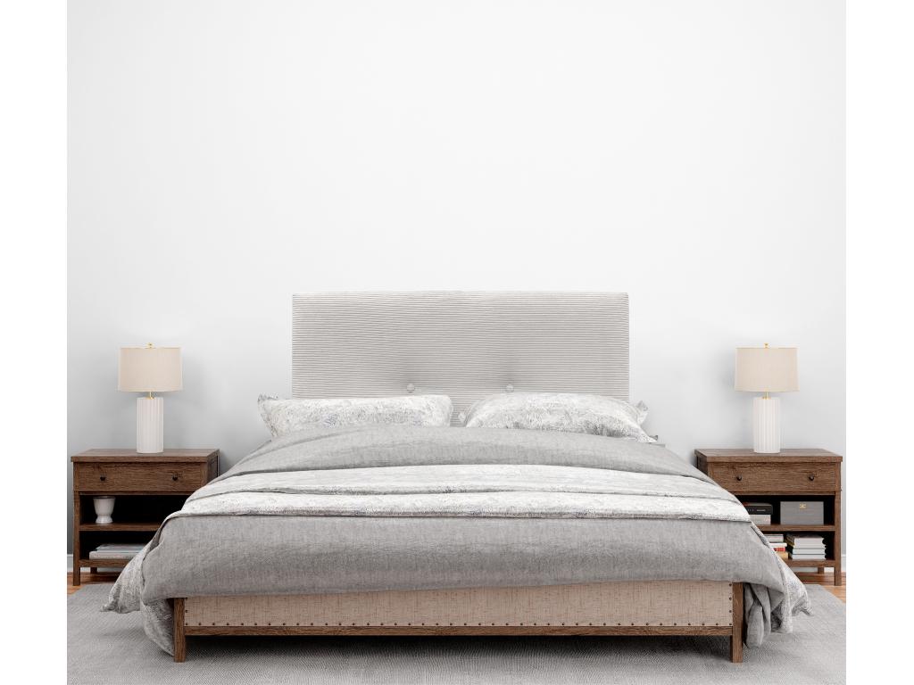 Lumenao Plain Corduroy Headboard with Buttons 90x60 Beds 80/90 - Bone White FRUN29587