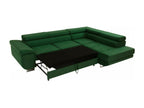 Lumenao 100 Corner Sofa, Green, with Sleeping Function and Bedding Box, 274cm, UNZC69416