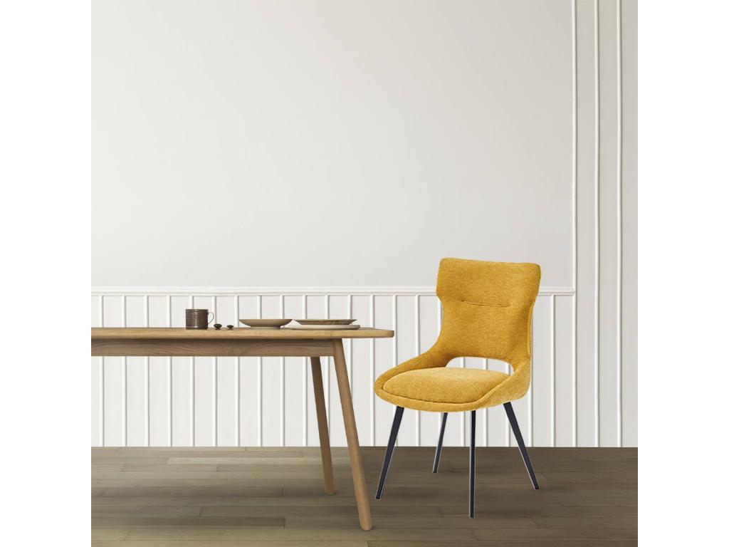 Lumenao - Set of 2 Fabric Chairs, Yellow ZZUR75791