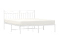 Metal bed frame with white headboard 160x200 cm MZTV28949