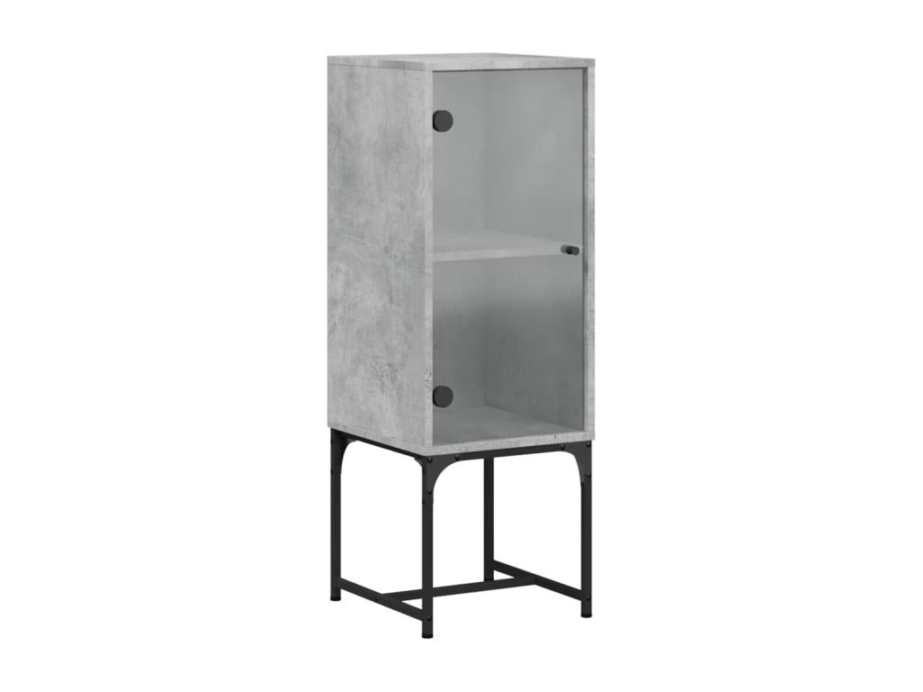 Side cabinet with concrete grey glass door 35x37x100 cm EXEB85447