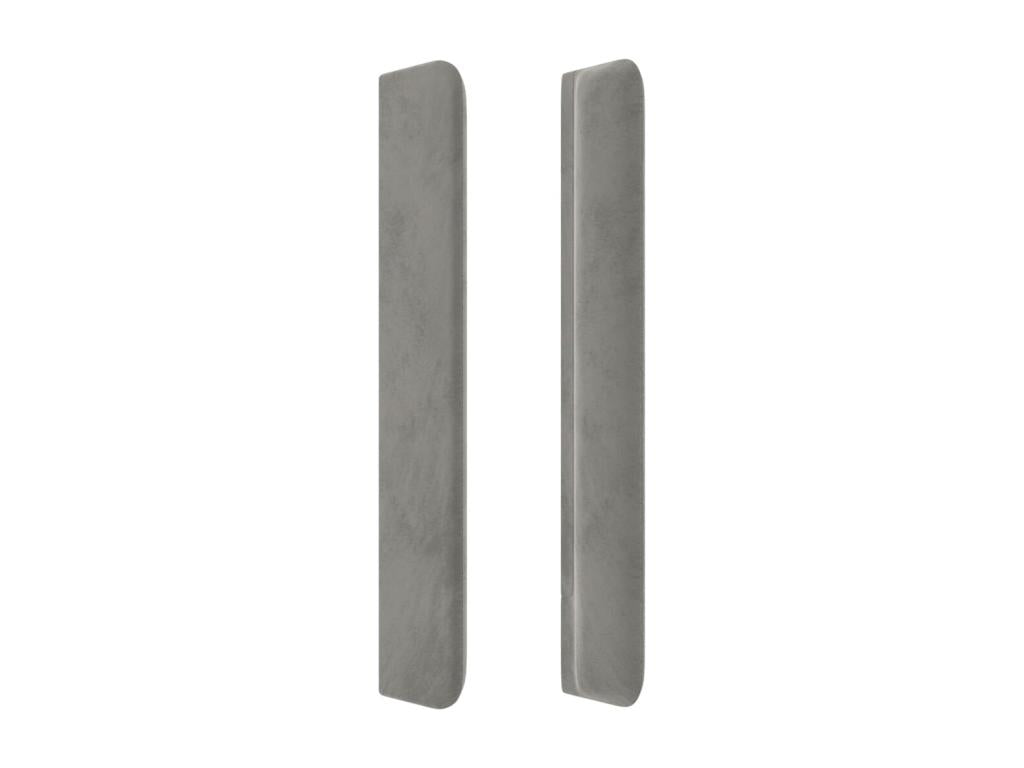 Headboard with wings, light grey, 183x16x118-128 cm, velvet, FUZP95301