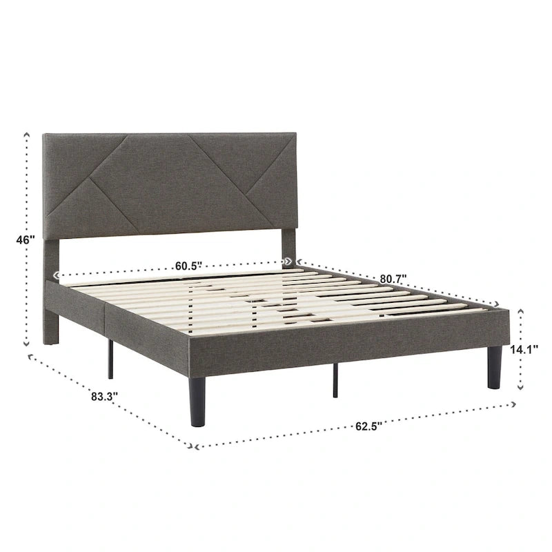 Allenspark Upholstered Platform Bed with Geometric Headboard by iNSPIRE Q Classic