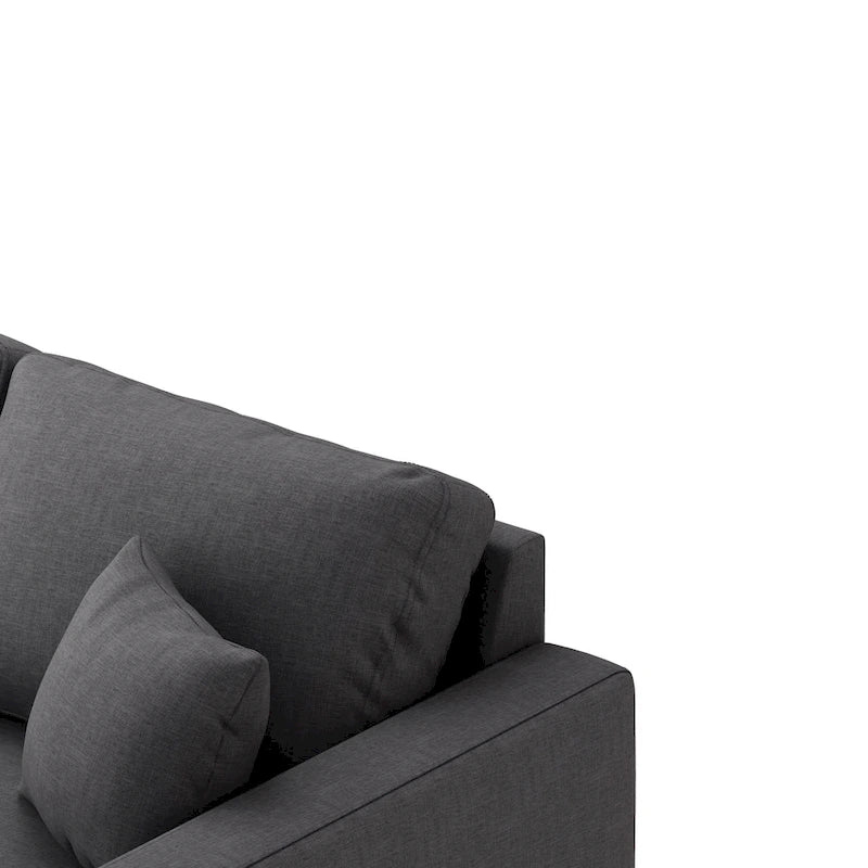 Upholstery Sleeper Sectional Sofa Grey with Storage Space, 2 Tossing Cushions