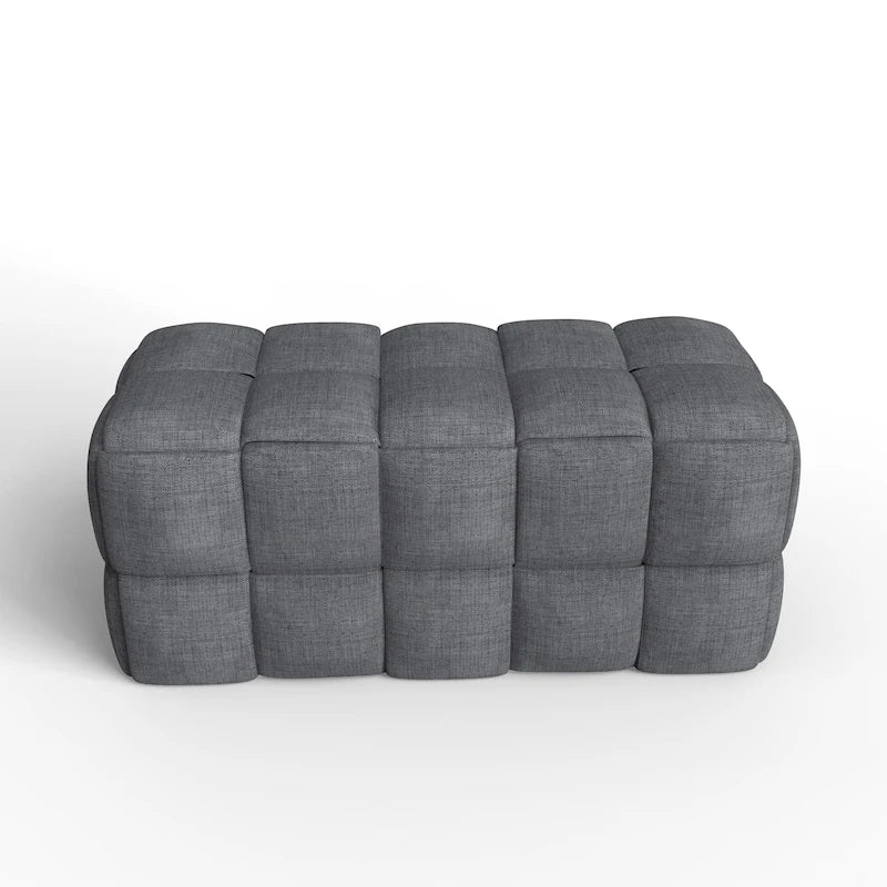 Luxerna 36-inch Padded Natural Linen Box Weave Comfort Bench