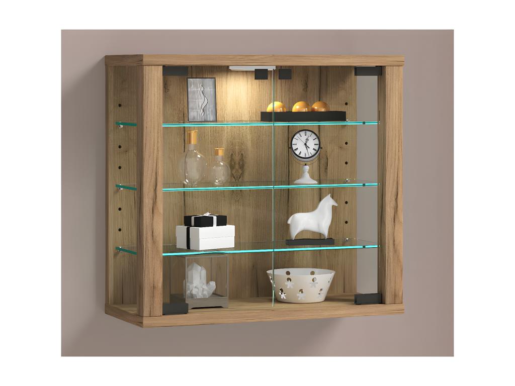 Ventoriq wall-mounted glass display case, Ventoriq S honey oak OHXK23456