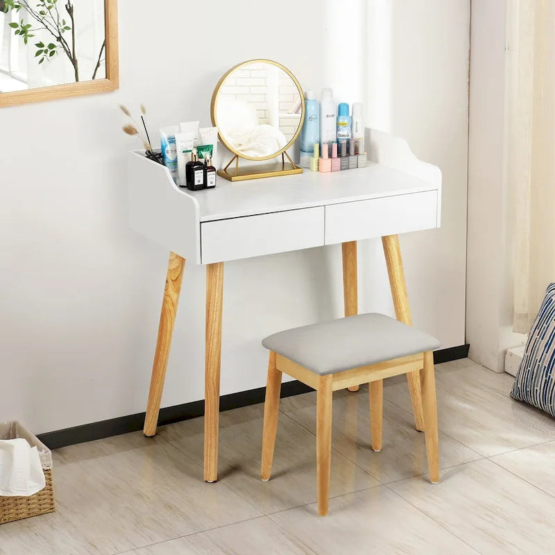 Vanity Table Set with Removable Mirror