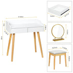 Vanity Table Set with Removable Mirror