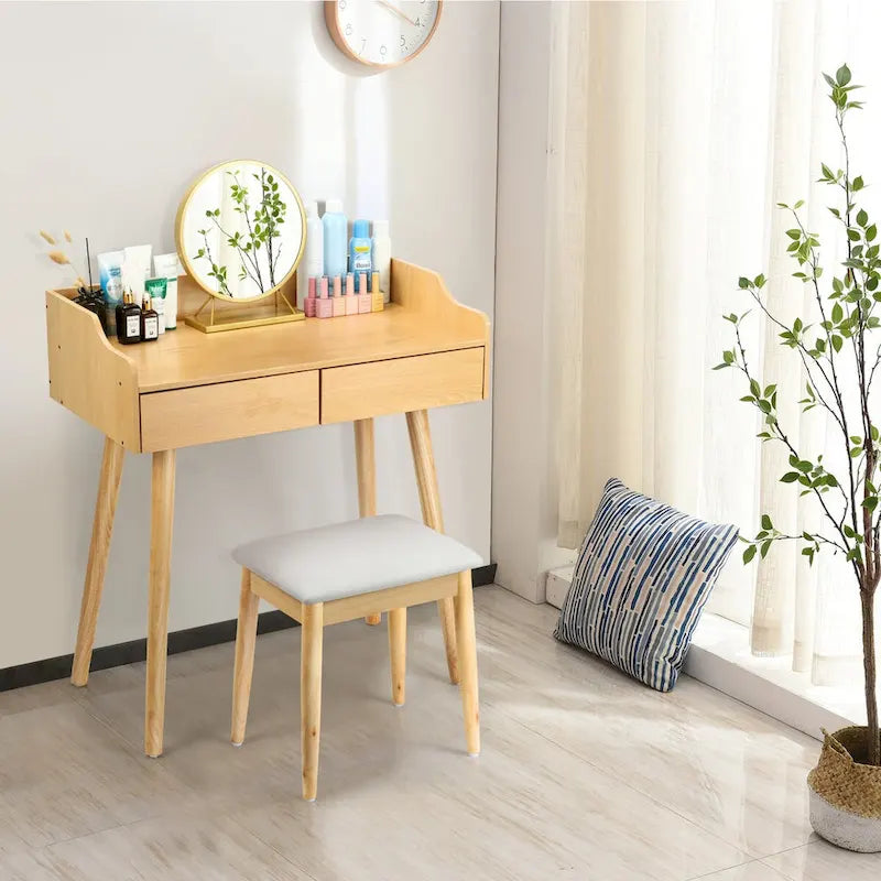 Vanity Table Set with Removable Mirror