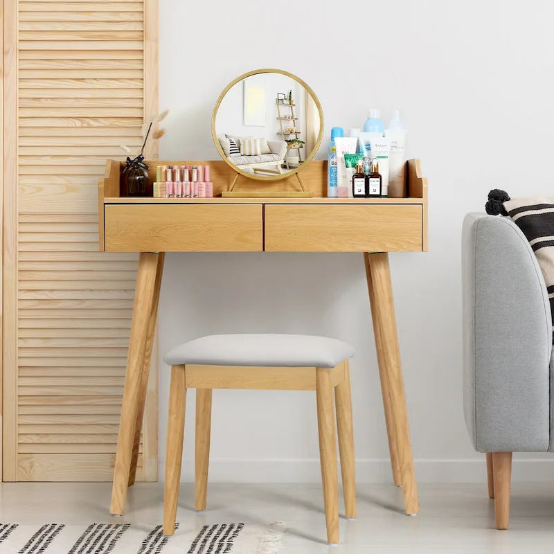 Vanity Table Set with Removable Mirror