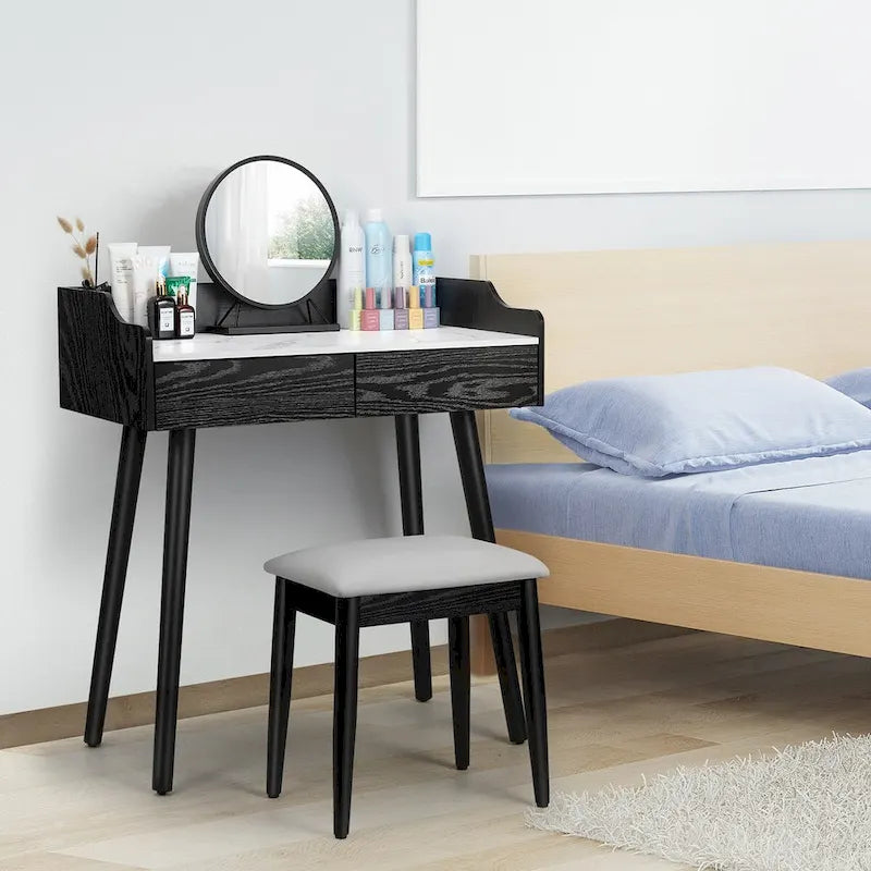 Vanity Table Set with Removable Mirror
