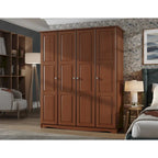 100% Solid Wood Regal 4-Door Wardrobe Armoire by Palace Imports