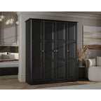100% Solid Wood Regal 4-Door Wardrobe Armoire by Palace Imports