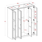 100% Solid Wood Regal 4-Door Wardrobe Armoire by Palace Imports