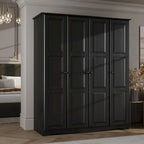 100% Solid Wood Regal 4-Door Wardrobe Armoire by Palace Imports