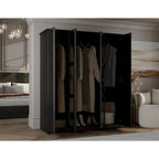 100% Solid Wood Regal 4-Door Wardrobe Armoire by Palace Imports