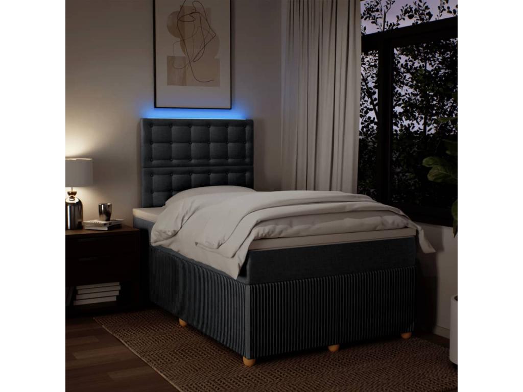 Lumenao bed base with dark grey mattress 120x190cm fabric VASR69783