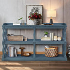 Console Table with 3-Tier Open Storage Spaces - N/A