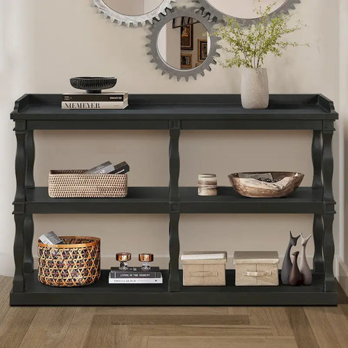 Console Table with 3-Tier Open Storage Spaces - N/A