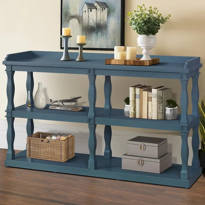 Console Table with 3-Tier Open Storage Spaces - N/A