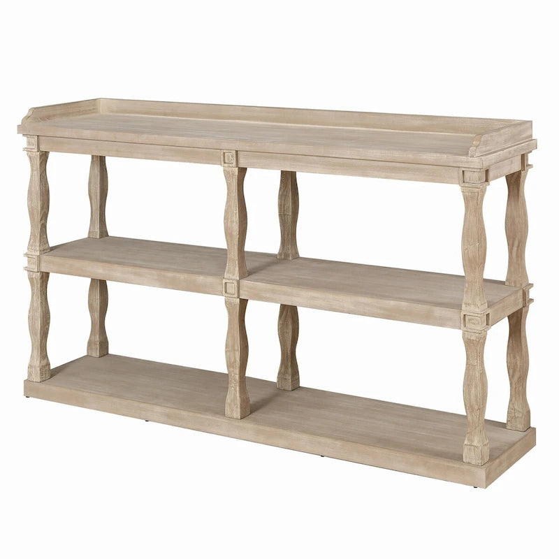 Console Table with 3-Tier Open Storage Spaces - N/A