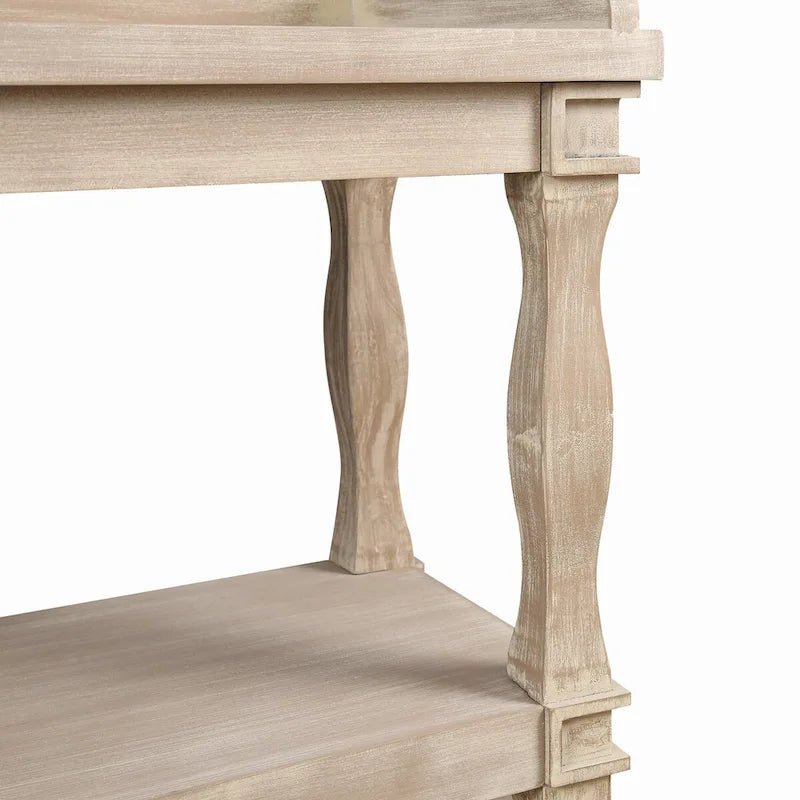 Console Table with 3-Tier Open Storage Spaces - N/A
