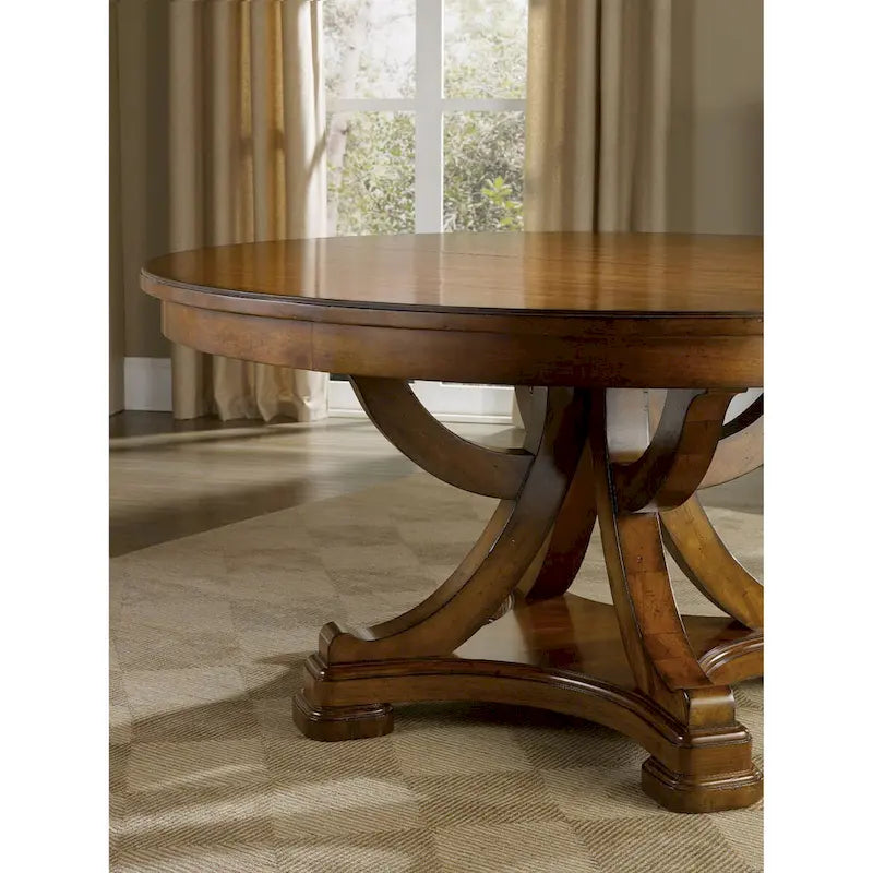 Tynecastle Round Pedestal Dining Table with One 18 Leaf - 60x30x60
