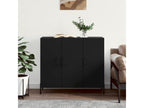 Black sideboard 90x34x80 cm engineered wood FTAL57784