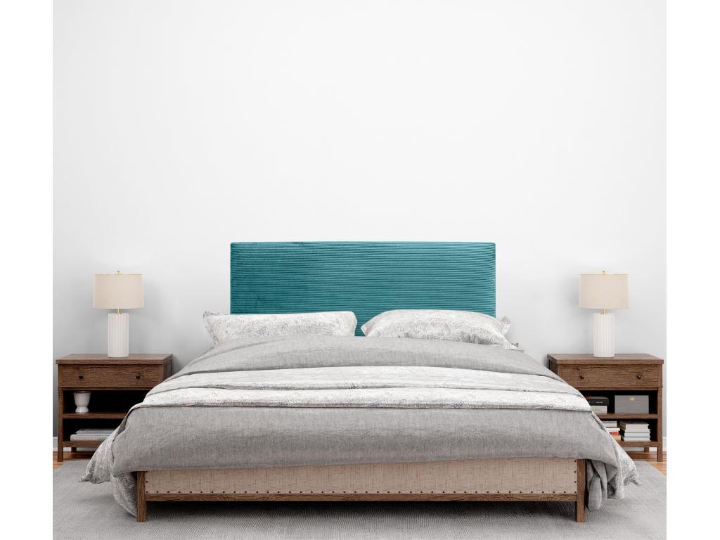 Lumenao Plain Corduroy Headboard 95x115 with Bed Legs 80/90 - Turquoise NYKP16378