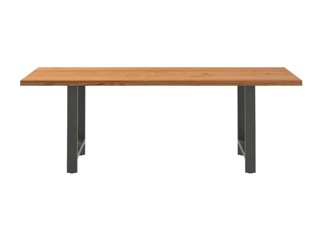 Light brown rectangular solid oak dining table PWLF79347