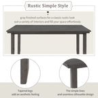 6 PCS Dining Room Table and Chairs with Bench, Rustic Wood Dining Set for 6