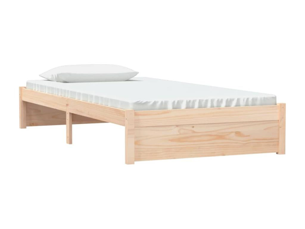White Solid Wood Bed Frame 100x200 cm EIFM52440