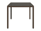 Garden table with brown glass top and woven resin top VMXT08621