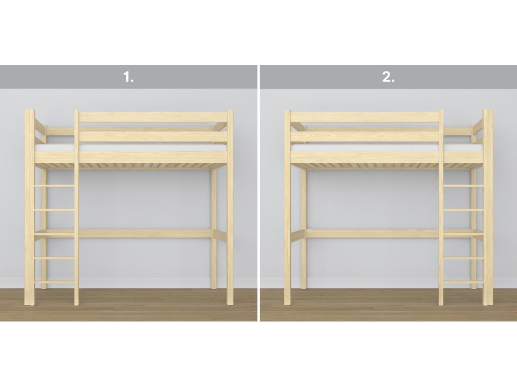Wooden loft bed N05 Light Pine 100x200 PLDY64746