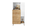 Ventoriq - 2-Door Storage Unit with 2 Shelves, White Lacquered and Wood-Look Finish, Ventoriq XXYO96528