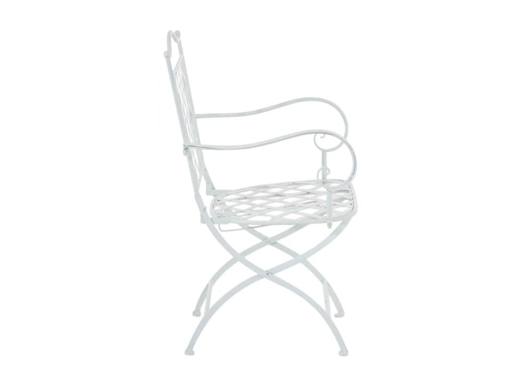 Set of 2 Garden Chairs - Metal / Galvanized Iron - White - Lumenao UISY13504
