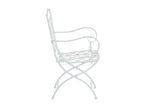 Set of 2 Garden Chairs - Metal / Galvanized Iron - White - Lumenao UISY13504