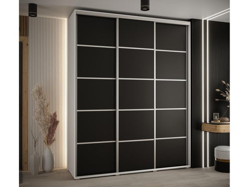 Lumenao 4 Sliding Door Wardrobe 235.2/190/60 3 Doors White/Black/Silver FXNA74192