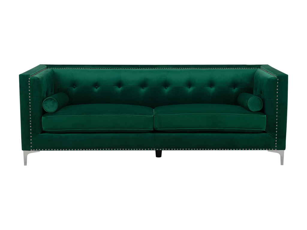Lumenao Emerald Green Velvet 3-Seater Sofa OVWW20115